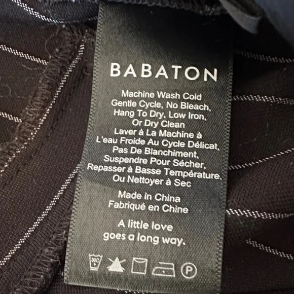 Babaton Women's Black and White Pinstripe Pants - Picture 3 of 13